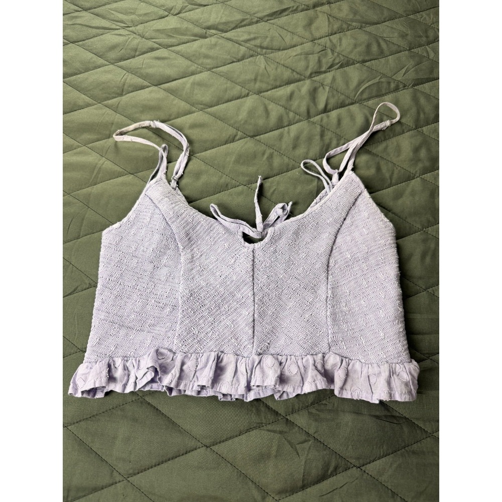 Urban Outfitters Camisole Top Womens M Lavender Smocked Adjustable Straps - Picture 2 of 9